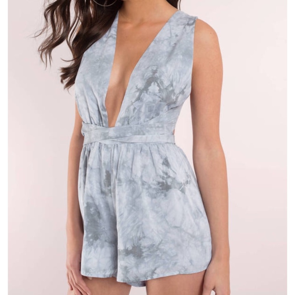 Tie Dying Over You Light Blue Romper